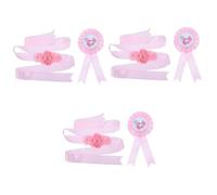 Toyvian 6pcs Pregnancy Announcement Sash Dad Corsage Shower Sash Maternity Photo Prop Elegant Flower Belt for Mom