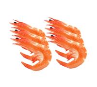 Toyvian 6pcs Realistic Simulation Shrimp Models PVC Lifelike Shrimp for Early Education and Home Decoration Bright Colored Fake Food Props for Photography and Party Display