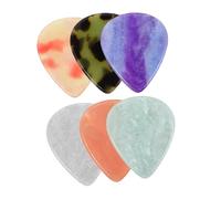 Toyvian 6pcs Resin Guitar Picks for Electric and Acoustic Bass in White Gem Green Violet Sunset Orange White Cherry Blossom Magnolia for Long Practice Sessions and Stage Performances