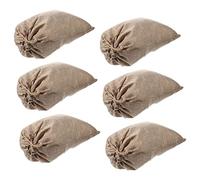 Toyvian 6pcs Reusable Drawstring Burlap Vegetable Bags Breathable Root Storage Linen Sacks Multipurpose Vegetable Storage for Kitchen and Garden