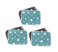 Toyvian 6pcs Reusable Pet Sleep Mats for Hamsters Guinea Pigs Ferrets Small Animals Washable Thermal Nest Pads with Soft Bedding Cozy Cage Liners Green and Gray Star Patterns