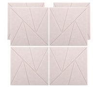 Toyvian 6pcs Self-adhesive Acoustic Insulation Boards Light Camel Soundproofing Panels for Indoor Wall Noise Reduction Music Studio Office Gaming Room