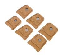 Toyvian 6Pcs Sewing Thimbles Set - PU Leather Knitting Guards with Thumb Support - Fingertip Protectors for Embroidery, Crochet, and Sewing Crafts in Small, Medium, Large Sizes
