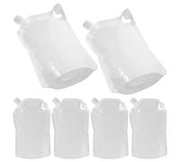 Toyvian 6pcs Shower Gel Refill Pouch Set Portable Refillable Travel Containers with 1l Capacity, Lightweight Plastic Squeeze Pouches for Lotion, Shampoo, and Travel Shower Gel,