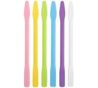 Toyvian 6Pcs Silicone Stirring Sticks for Face Mask Mixing, 10Cm Silicone Resin Mixer for DIY Crafts and Epoxy Resin, Random Color Set for Facial Skincare Applications Random Color