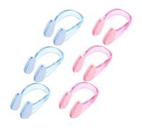 Toyvian 6Pcs Silicone Swim Nose Clips Non Skid Comfortable Nose Plugs for Adults for Swimming Pool Use Blue and Pink