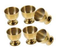 Toyvian 6Pcs Stainless Steel Egg Cups Tabletop Egg Holder for Soft Unbreakable Kitchen Dining Use
