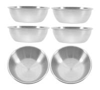 Toyvian 6pcs Stainless Steel Sauce Bowls Stackable Rounded Edges Silver Seasoning Dishes for Kitchen Party Use