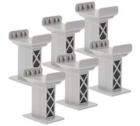 Toyvian 6Pcs Train Bridge Pier Supports for Wooden Train Track Accessories Kids Building Railway Bridge Risers for Stable Play