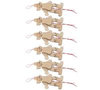 Toyvian 6pcs Unfinished Wooden Clown Puppet Handmade Pull String Marionette for Pretend Educational for Adults Circus Themed Craft Project