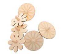 Toyvian 6pcs Unfinished Wooden Spinning Tops DIY Craft Supplies for Natural Wood Top for Painting Handmade Creative Learning for Boys and Safe Non Toxic Educational Play