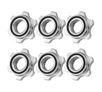Toyvian 6pcs Universal Barbell Collar Nuts in Silver Cast Iron, Sturdy and Anti-slip Self-locking Dumbbell Nuts for Secure Weight Safety