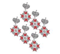 Toyvian 6pcs Vintage British Crown Brooches Retro Medal Lapel Pins for Men Suits Classic Collar Pins with Timeless Elegance Versatile Party and Everyday Accessories