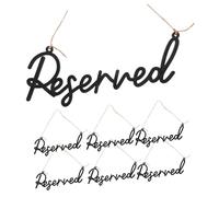 Toyvian 6Pcs Wedding Chair Reserved Signs Wooden Hanging Plaques with Rope Wear-resistant Wedding Supply for Reception Decoration and Guest Name Display