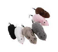 Toyvian 6pcs Wind-up Mouse for Cats Plush Realistic Squeaky Clockwork Rat Pet Accessory for Indoor Play and Mental Stimulation with Turning Tail