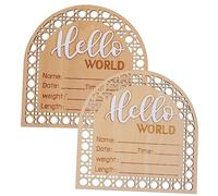 Toyvian 6pcs Wooden Birth Announcement Sign Newborn Name Plaque Nursery Decor for Photo Props Smooth Design