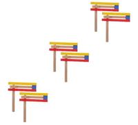 Toyvian 6pcs Wooden Castanets Boys and Girls Long Handle Clapper Musical Finger Clappers Educational Percussion Instrument