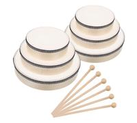 Toyvian 6pcs Wooden Frame Drum Set with Sticks for Adults Hand Percussion Instruments Lightweight Portable Orff Music Education for Birthday Parties Weddings and Rhythm Learning