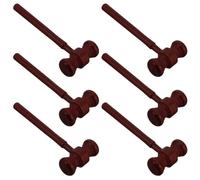 Toyvian 6pcs Wooden Judge Gavel Set with Comfortable Grip Design, Handcrafted Mini Court Hammers for Auctions and Judge Gavel Play, Vintage Style Prop Hammer for Lawyer Themed Parties