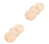 Toyvian 6pcs Wooden Name Signs Birth Announcement Cards Growth Commemorative Cards for Newborn Welcome Sign at Hospital Newborn