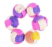 Toyvian 6pcs Woven Cat Ball Sisal for Healthy Playtime Engaging Pet Supplies to Reduce Stress and Strengthen Bonding with Your Feline Friend Random Color