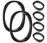 Toyvian 6pcs X9 Speaker Spacer Ring Adapter Plastic Flat Mounting Bracket | Black Finish, for Door Stereo Installation, Easy Fitting, Noise Reduction and Waterproof Support