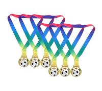Toyvian 6pcs Zinc Alloy Hollow Soccer Medals Lightweight Metal Awards for Sports Day Participation Prizes Football Themed Durable Alloy Medals for Youth Competitions