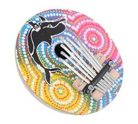 Toyvian 7-key Thumb Piano Kalimba Painted Coconut Shell Small Musical Instrument for Beginners Portable Finger Piano Random Pattern Suitable for Travel and Music Practice