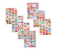 Toyvian 7 Sheets World Flags Stickers Multi Territorial Nations Patterns PVC Decals for School Travel Sports Events Self Adhesive Fade Resistant Easy to Apply Smooth Surfaces