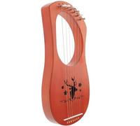 Toyvian 7-string Lyre Harp Wooden Musical Instrument for Beginners with Warm Tone and Melodious Bright Sounds, Includes Extra Strings and Professional Tuning Wrench, Portable Design