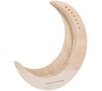 Toyvian 7-string Portable Lyre Harp Metal String Instrument Wooden Body Beige Moon Shape Safe Rounded Edges Melodious Bright Sounds Creative Design for Beginners