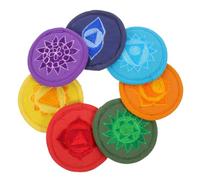 Toyvian 7pcs Buddhist Sound Bowl Mat Pad with Creative Embroidered Design, Sturdy Polyester Singing Bowl Holder Cushion in Mixed Colour, Easy to Carry for Meditation and Yoga Random Style