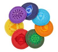 Toyvian 7pcs Embroidered Teapot Cushion Tibetan Bowls Cushion Pad Polyester Meditation Bowl Mat for Buddhist Sound Practice