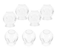 Toyvian 7pcs Glass Vacuum Suction Cups for Chinese Fire Cupping Therapy with Big Drawing Strength and Convenient Design, Thickened Glass Material Suitable for Home Use and Muscle