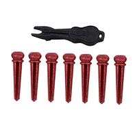 Toyvian 7pcs Guitar Bridge Colorful Shell Design Black String Puller Wood String for Acoustic Folk Guitars Stable Sound Easy to Use