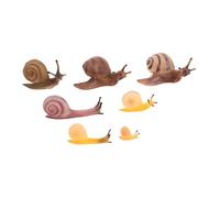 Toyvian 7pcs Miniature Snail Figurines Plastic Simulation Animal Models for Garden and Classroom Decoration Educational Snail for Boy Girl Biology Learning