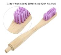 Toyvian 7pcs Replaceable Bamboo Toothbrush Heads Nylon Bristles, Medium Firmness, Biodegradable Brush Set in White, Yellow, Purple, Blue, Black, Pink, and Beige for Home Oral Care
