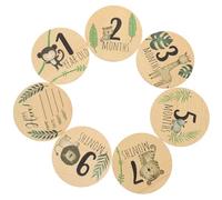 Toyvian 7pcs Signs Double-Sided Cartoon Animal Monthly Announcement Cards for Nursery Decor for Newborn Photos and Celebrations