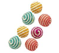 Toyvian 7pcs Sisal Cat Chew Large Bite Resistant Pet Balls for Indoor Cats Interactive Play and Anxiety Relief Random Color