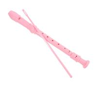 Toyvian 8-hole Soprano Recorder Flute for Beginners, Pink Abs Plastic Musical Instrument with Cleaning Rod, English Manual and Black Storage Bag, Suitable for Students and Music Practice