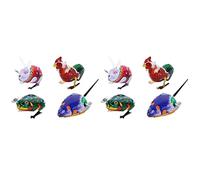 Toyvian 8 Pcs Tin Clockwork Toy Vintage Tin Toys Wind-up Toys Metal Wind- up Clockwork Toy Crawl for Kids Windup Metal (Random Color)