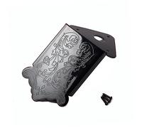 Toyvian 8-String Mandolin Triangle Tailpiece with Black Removable Cover Decorative Flower Design Chrome-Plated Fits Loop-End Strings Includes Screws