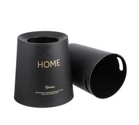 Toyvian 8L Lidless Round Household Waste Bin, Black Double-Layer Trash Can for Bathroom, Living Room, and Office, Nordic Style Modern Rubbish Can with Compact Size 19.5x25.5x22.5cm