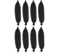 Toyvian 8pcs 18inch Synthetic Twisted Wig Set 1b Black Afro Curly Hair Extensions Braiding Wigs for Women Style
