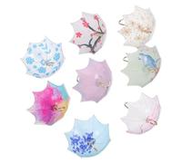 Toyvian 8pcs Acrylic Umbrella Charms Lightweight Mini Pendants for DIY Jewelry Making Versatile Bracelet Earring Necklace Craft Accessories Mixed for Stylish Keychains and Designs