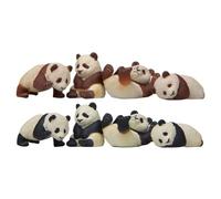 Toyvian 8pcs Adorable Panda Shaped DIY Portable Miniature Decor for Home and Garden Lifelike Cute Animal Figures Gift for Adults Random Styles