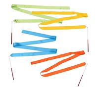 Toyvian 8Pcs Dancing Streamers Colorful Rhythmic Gymnastics Ribbons Each Orange Green for Dance Gymnastics Training and Creative Movement Activities