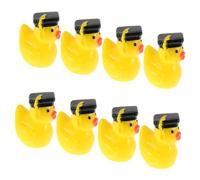 Toyvian 8pcs Doctor Duck Statue Home Decors Aquarium Duck Ornament Graduation Favors Mini Graduation Caps Miniature Figurines Resin Yellow