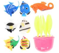Toyvian 8pcs Floating Mini Fish Figurines Aquarium Decor Set Realistic Small Fish Models Air Pump Compatible for Aquatic Pets Random Style