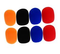 Toyvian 8pcs Handheld Microphone Cover Windshield Sponge Set with Thickened Foam, Multi-color (red, Orange, Black, Navy), Stage and Ktv Wireless Mic Windscreens for Noise Reduction